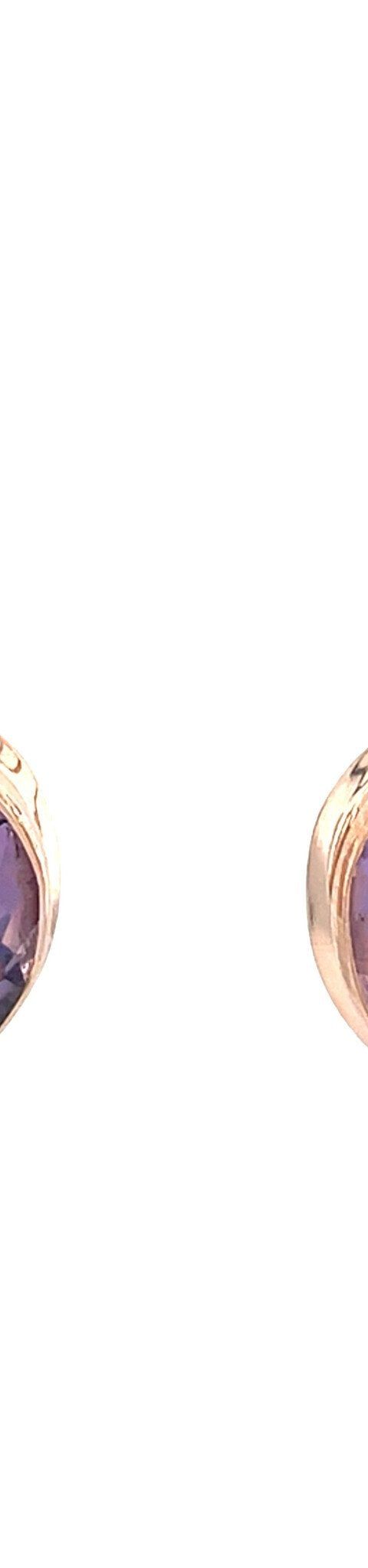Vintage 14K Rose Gold Drop Earrings with Amethyst